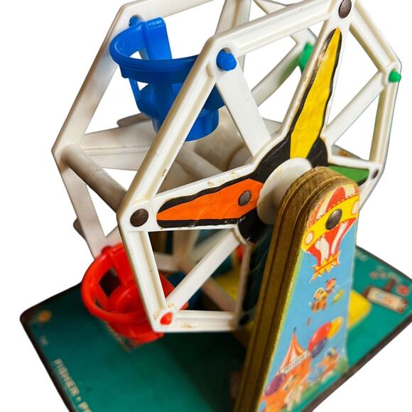 Fisher Price Little People Musical Ferris Wheel 969 Vintage 1966 Original Works! - Picture 10 of 12